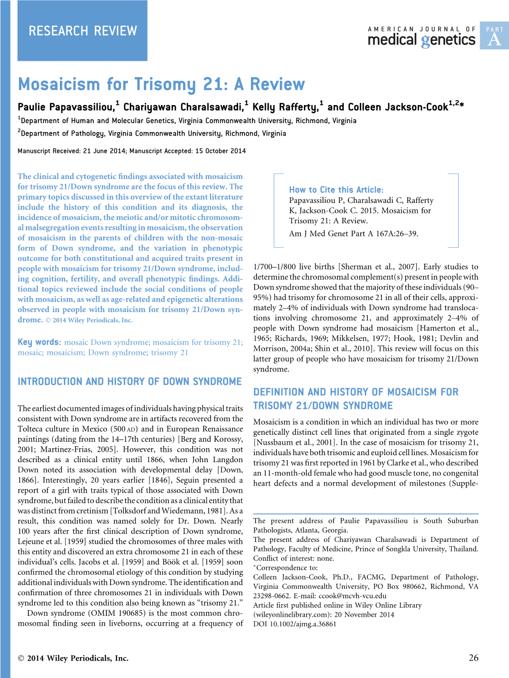 Mosaicism for Trisomy 21: a Review