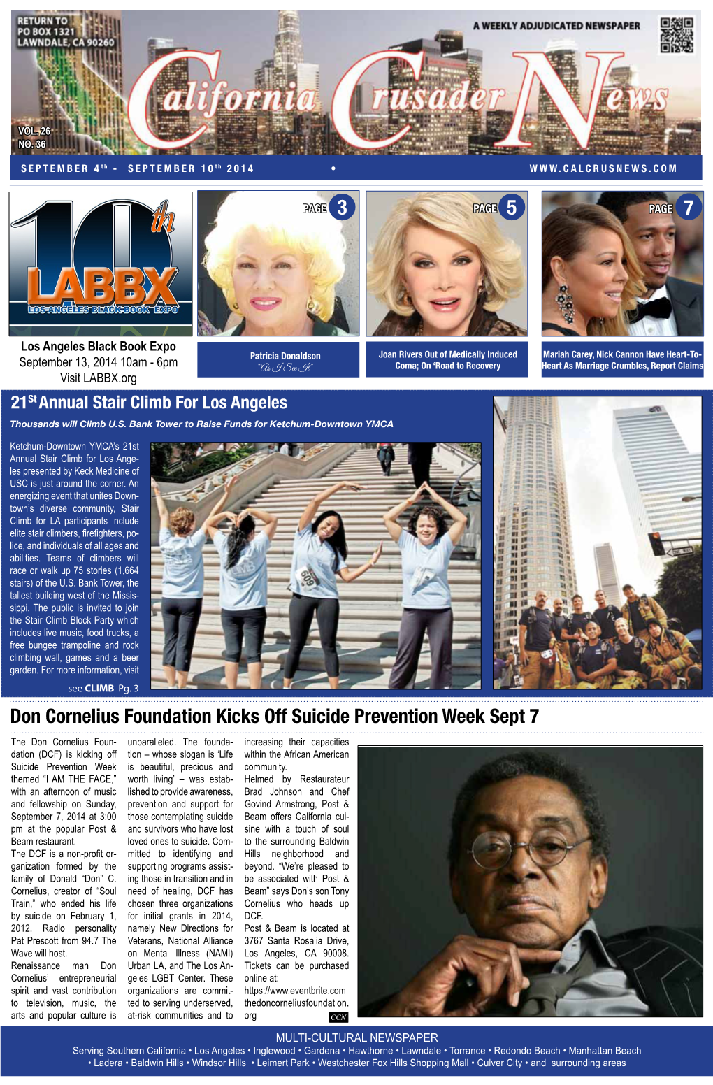 Don Cornelius Foundation Kicks Off Suicide Prevention Week Sept 7