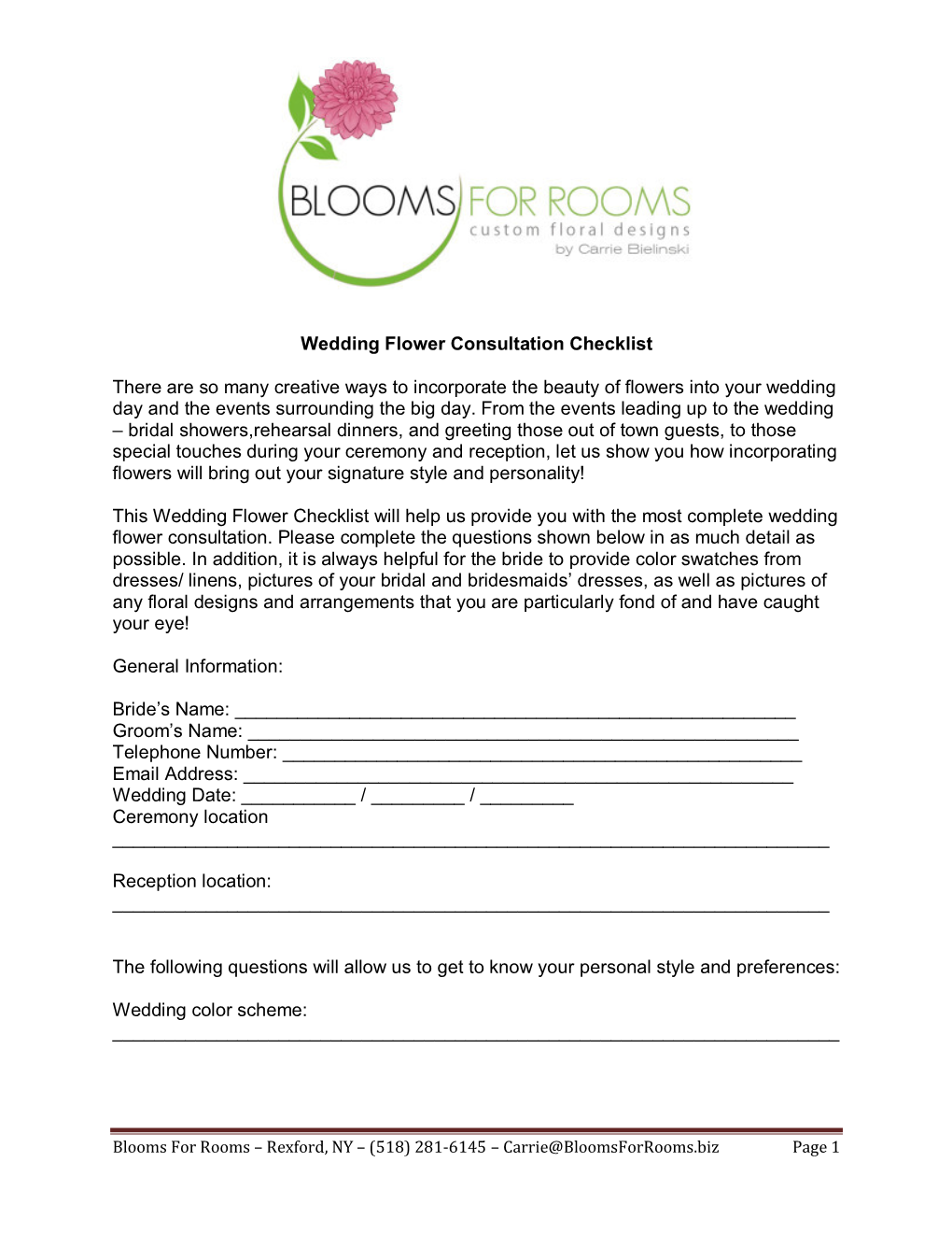 Wedding Flower Consultation Checklist There Are So Many