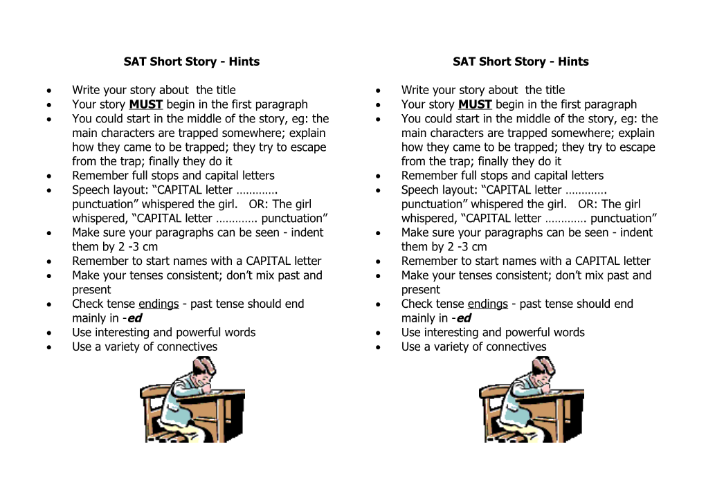 SAT Short Story - Hints