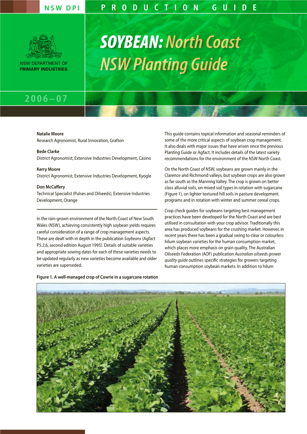 SOYBEAN: North Coast NSW Planting Guide