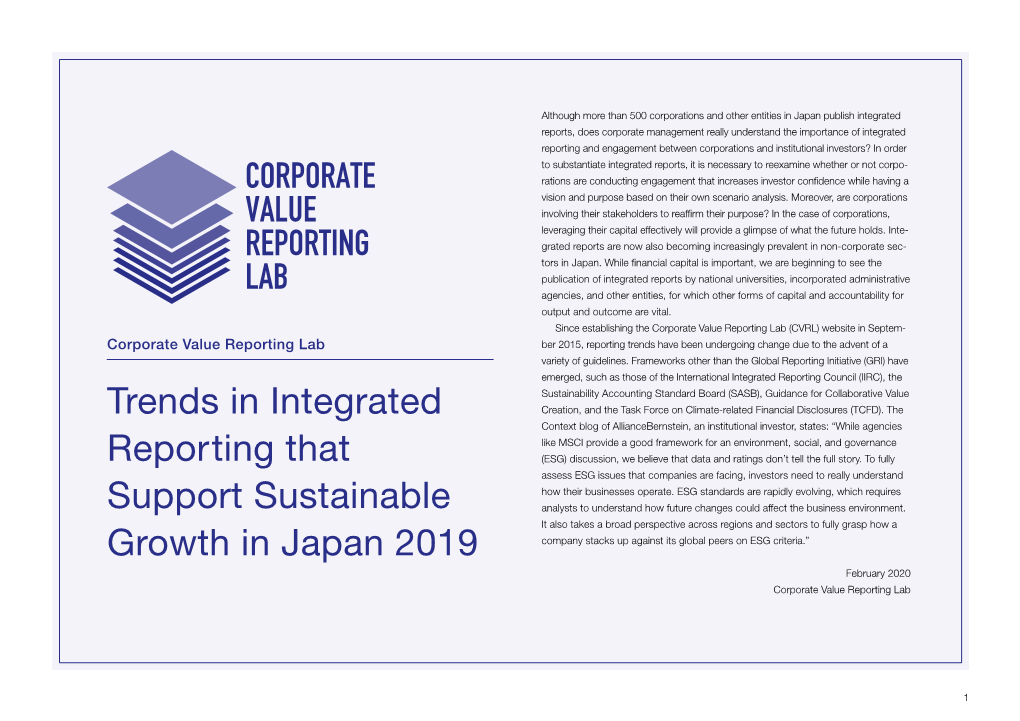 Trends in Integrated Reporting That Support Sustainable Growth In