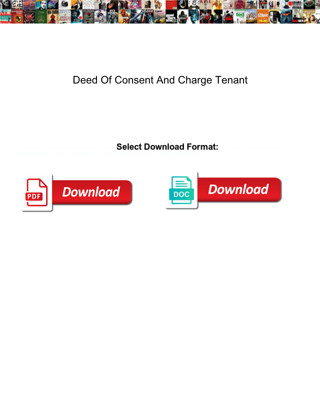 Deed of Consent and Charge Tenant