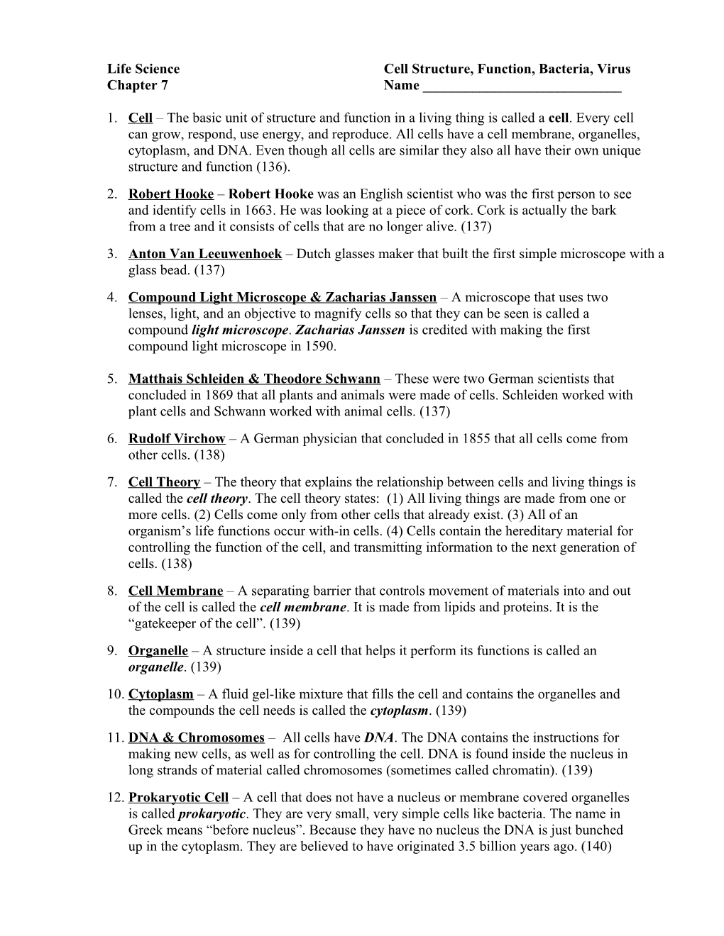 Life Science Cell Structure, Function, Bacteria, Virus