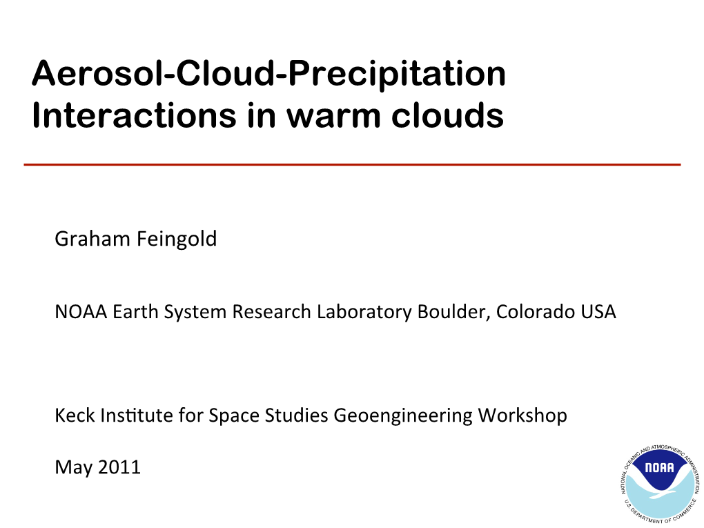 Aerosol-Cloud-Precipitation Interactions in Warm Clouds