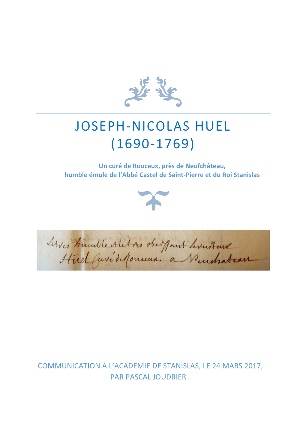 Joseph-Nicolas Huel (1690-1769)