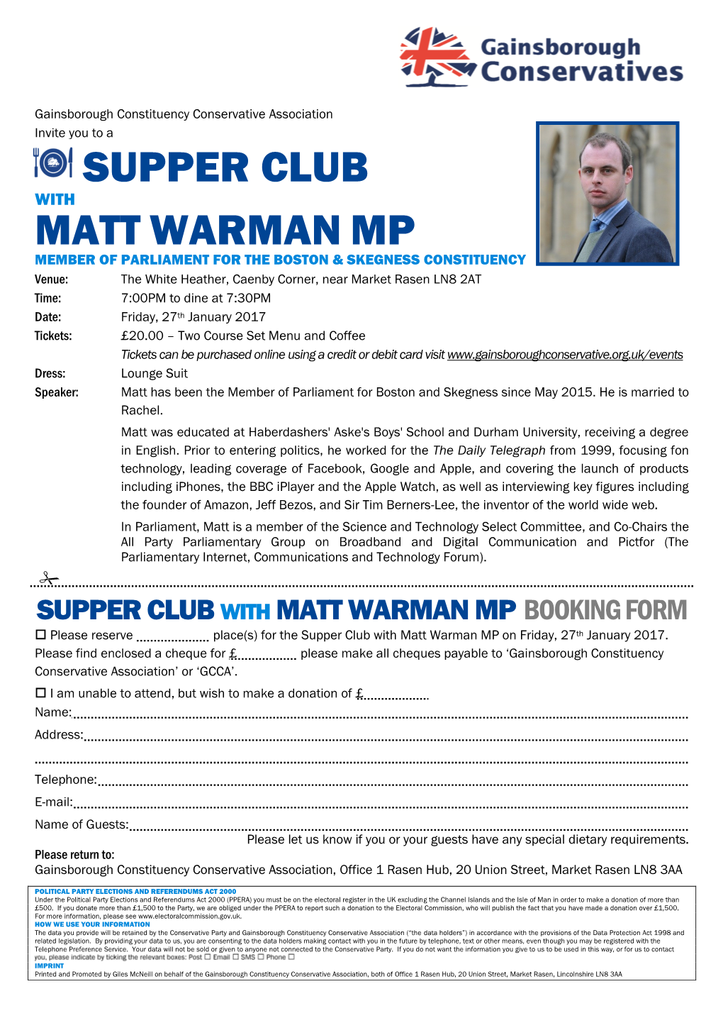 Supper Club Matt Warman Mp