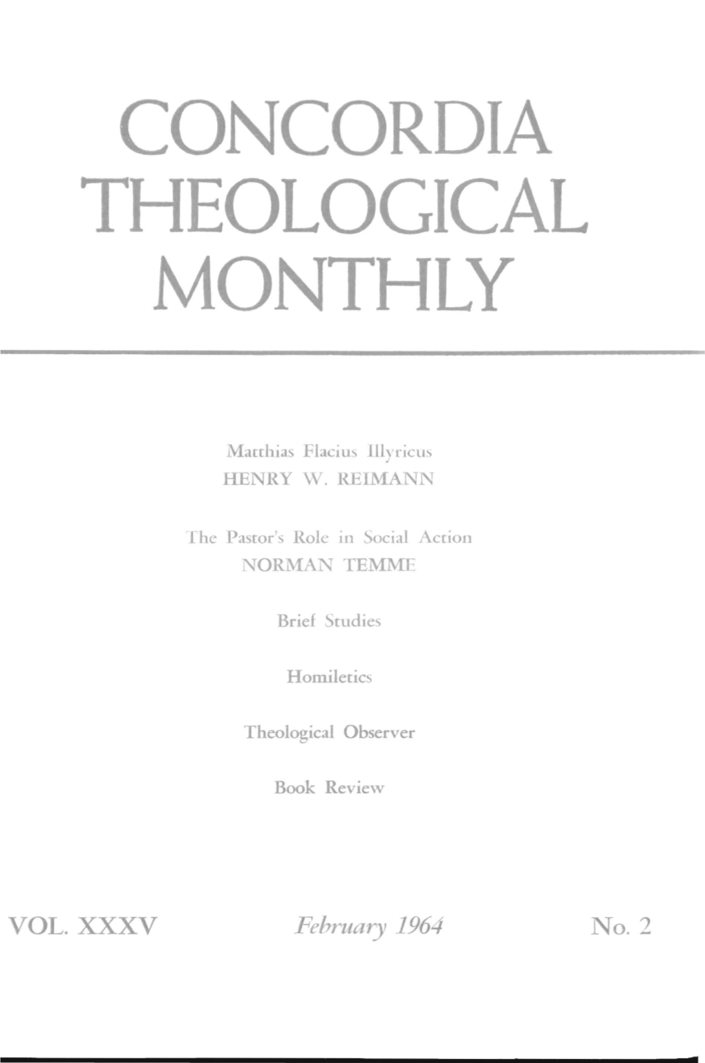 Concordia Theological Monthly