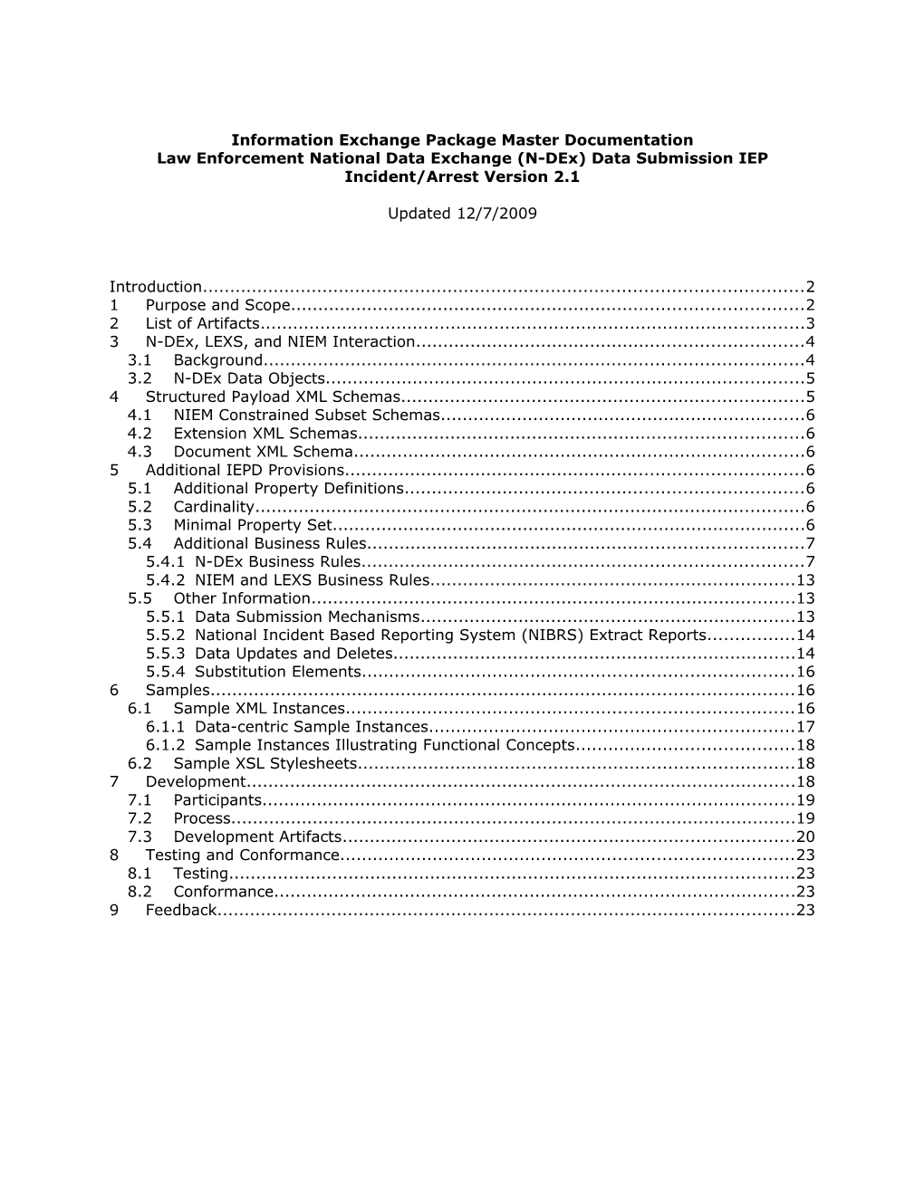 Ndex Information Exchange Package Master Documentation