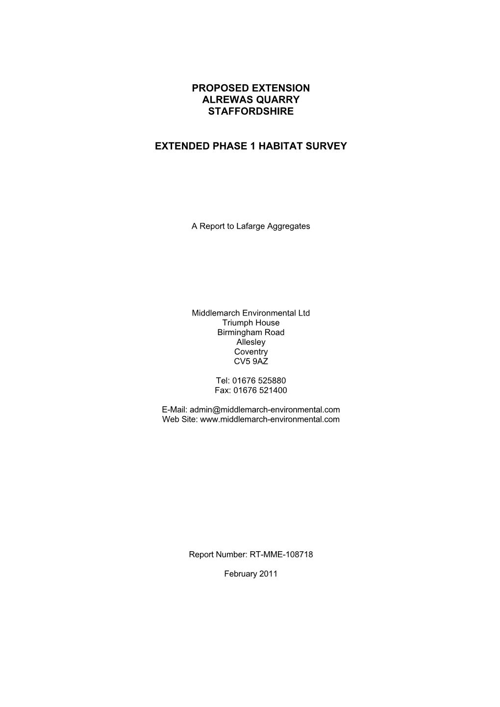 Extended Phase 1 Habitat Survey