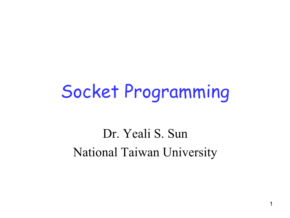 Socket Programming