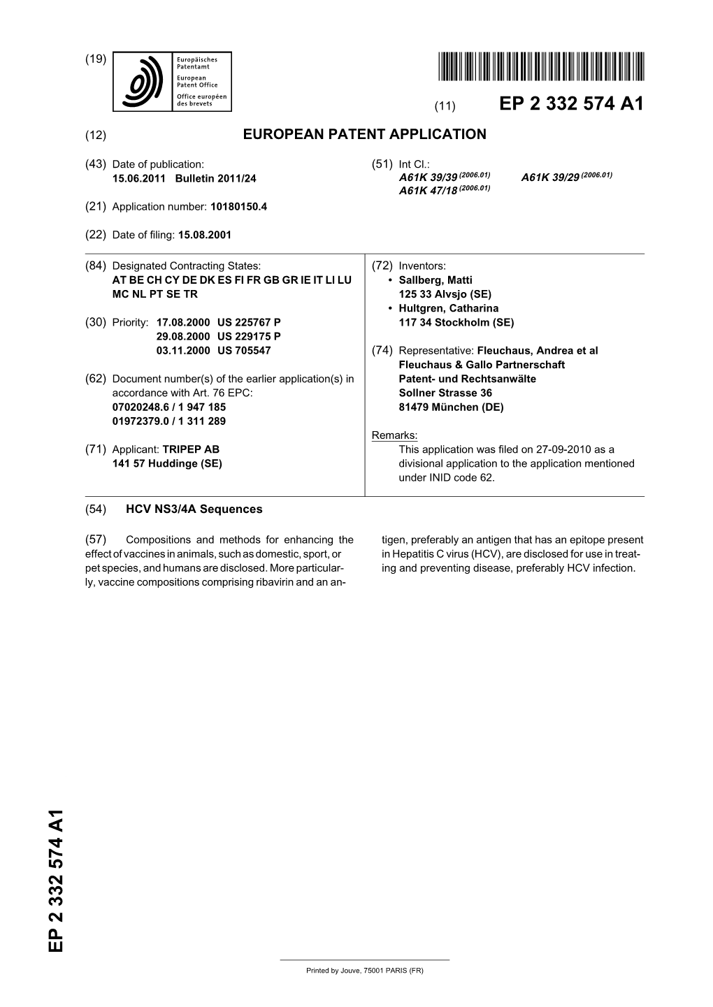 HCV NS3/4A Sequences