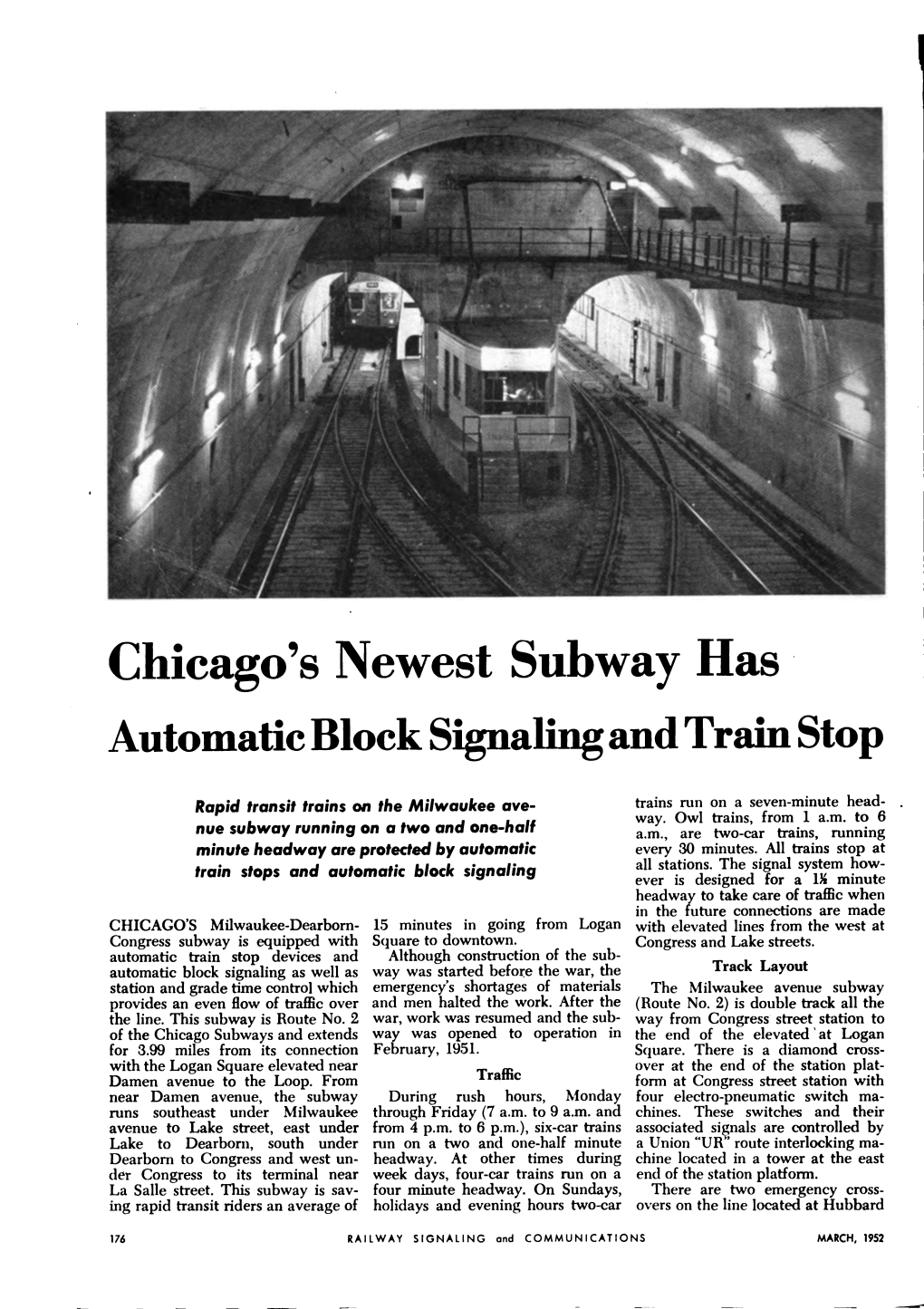 Chicago's Newest Subway Has Automatic Block Signaling And