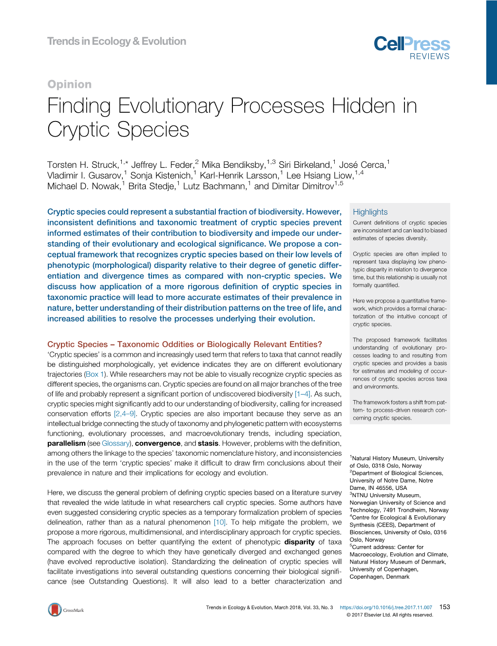 Finding Evolutionary Processes Hidden in Cryptic Species