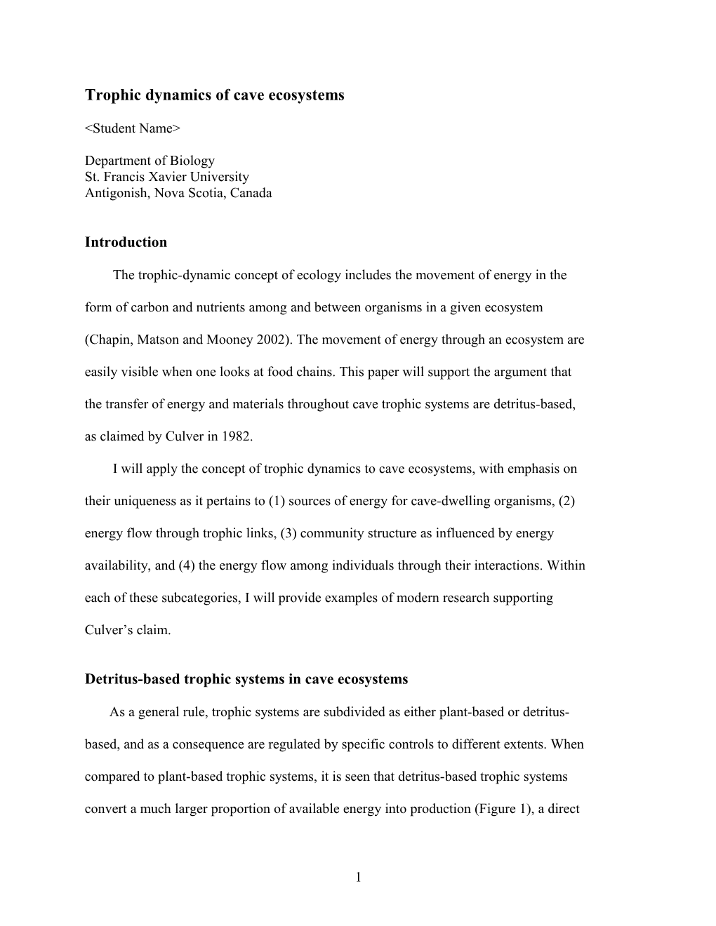 Trophic Dynamics of Cave Ecosystems