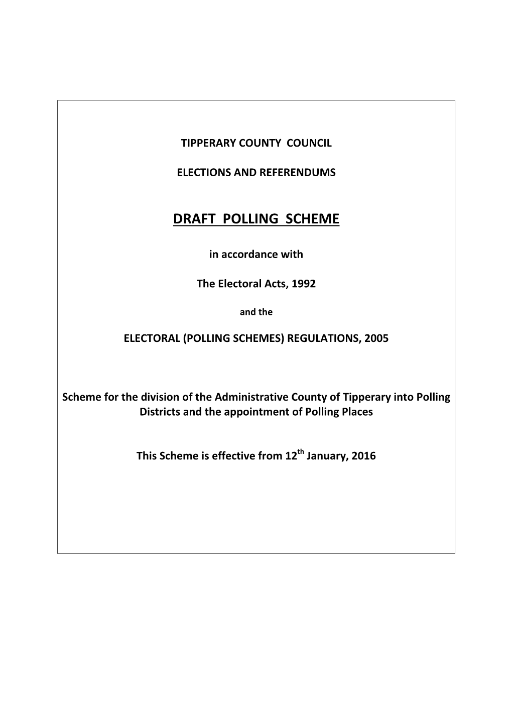 Draft Polling Scheme