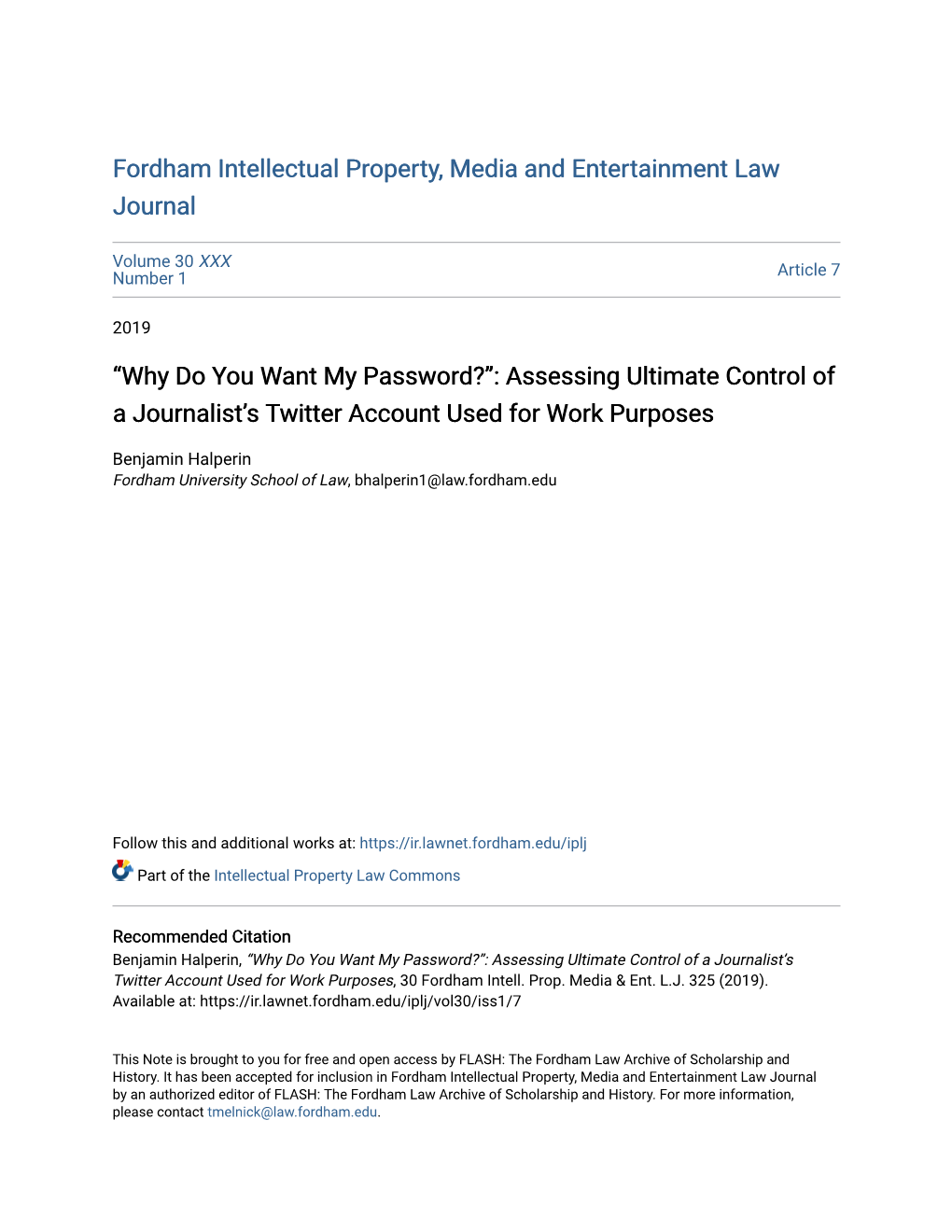 “Why Do You Want My Password?”: Assessing Ultimate Control of a Journalist’S Twitter Account Used for Work Purposes