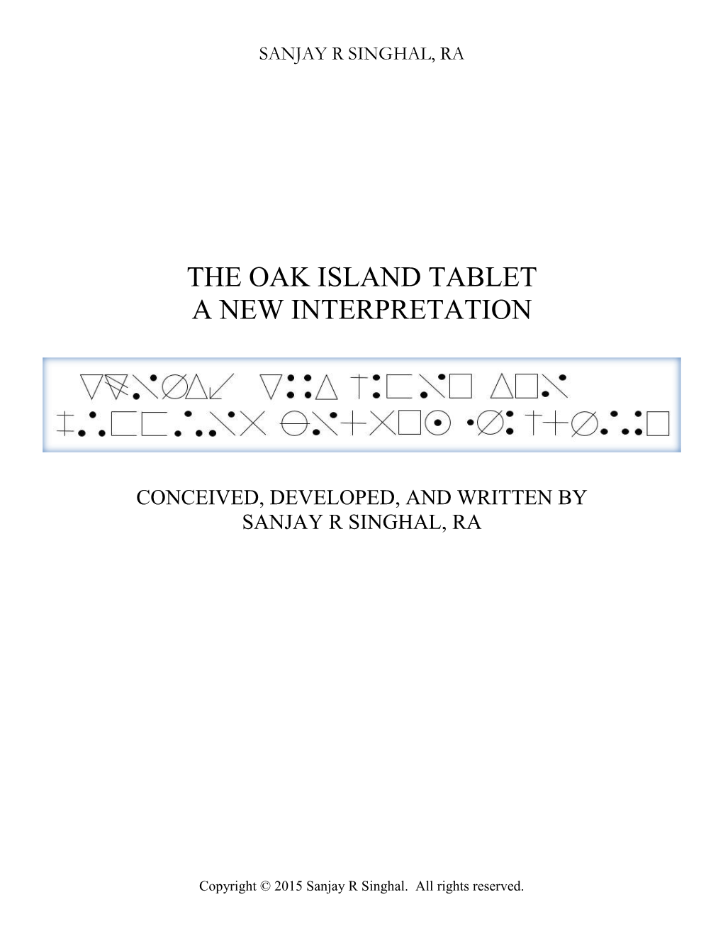 The Oak Island Tablet a New Interpretation