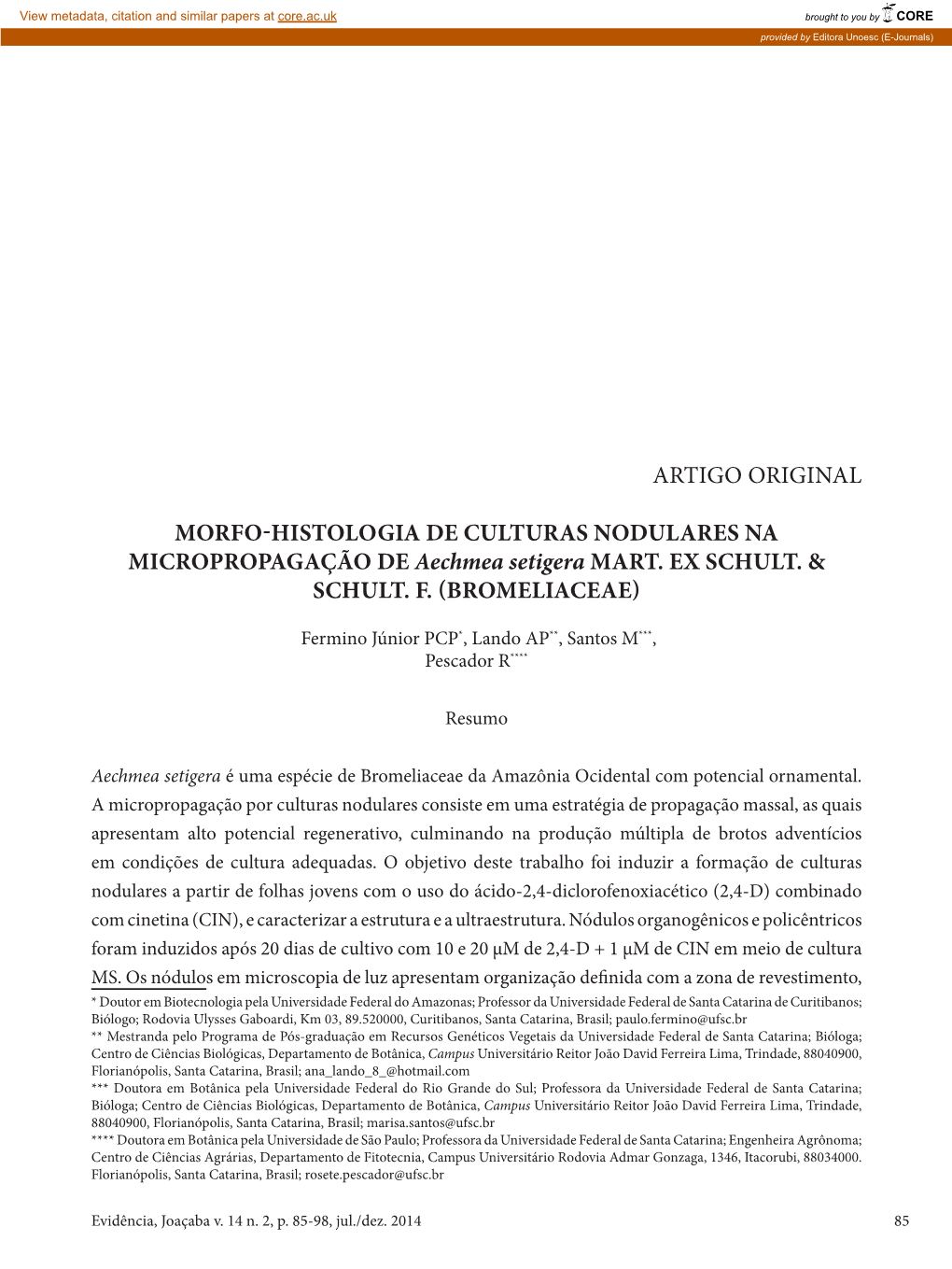 Artigo Original Morfo-Histologia De