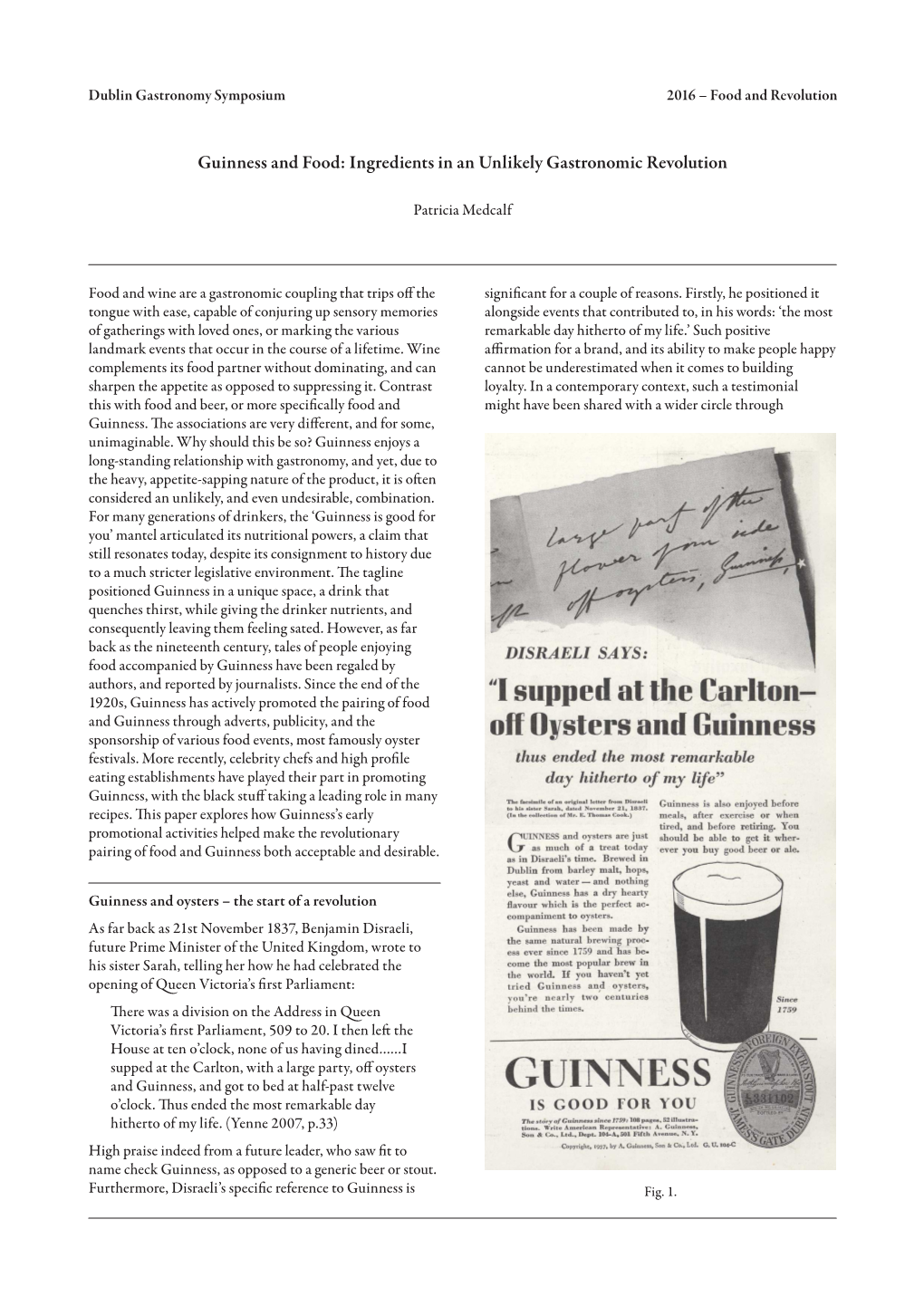 Guinness and Food: Ingredients in an Unlikely Gastronomic Revolution