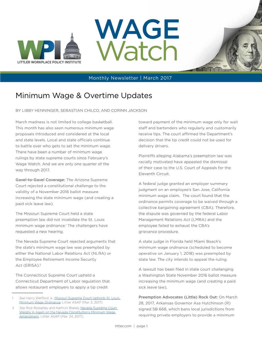 Minimum Wage & Overtime Updates