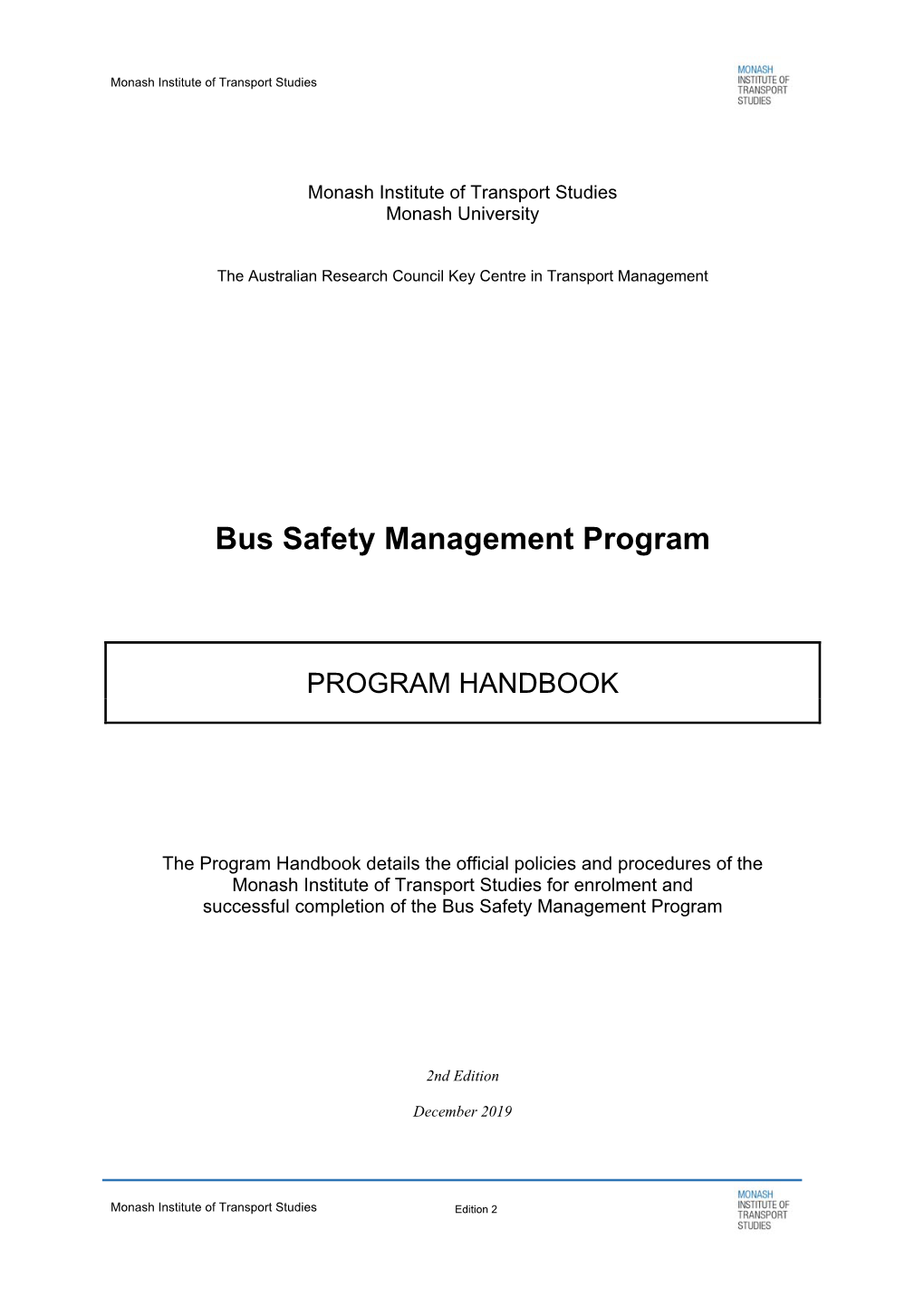 Bus Safety Management Program