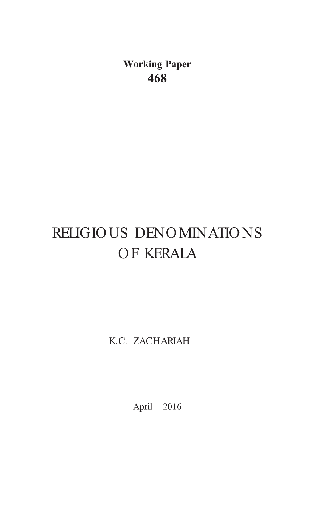 Religious Denominations of Kerala