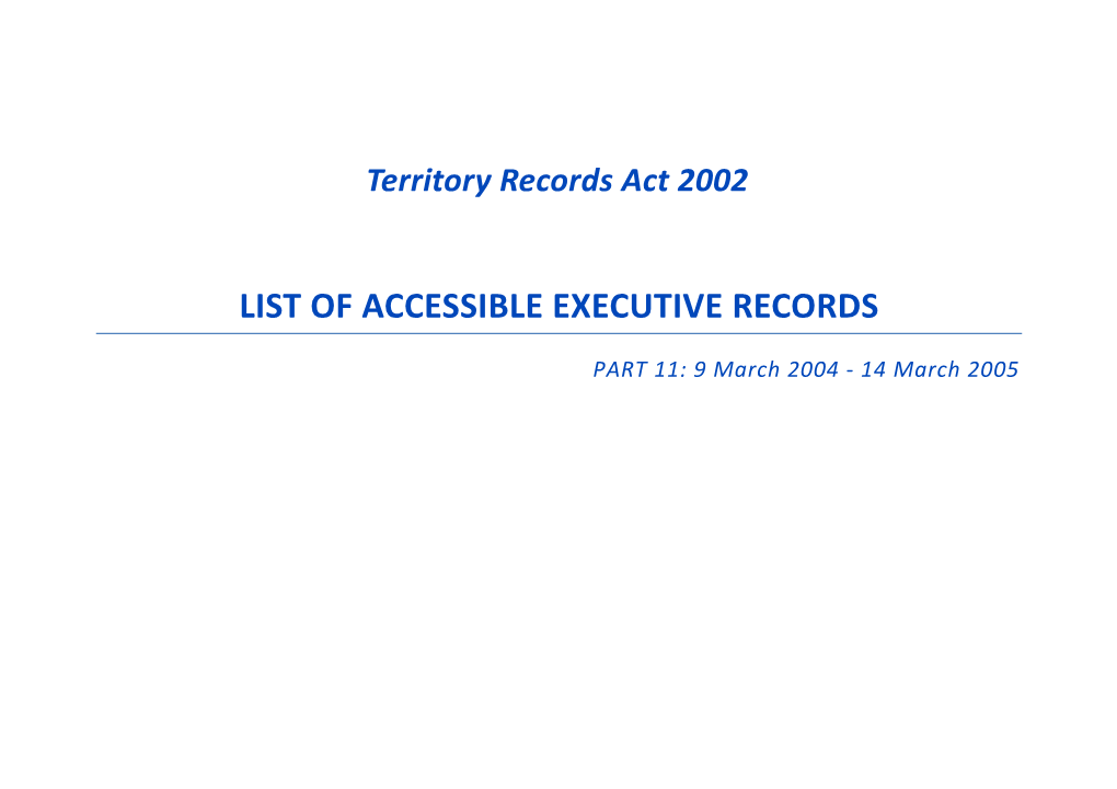 2014 ACT Government Executive Document Release