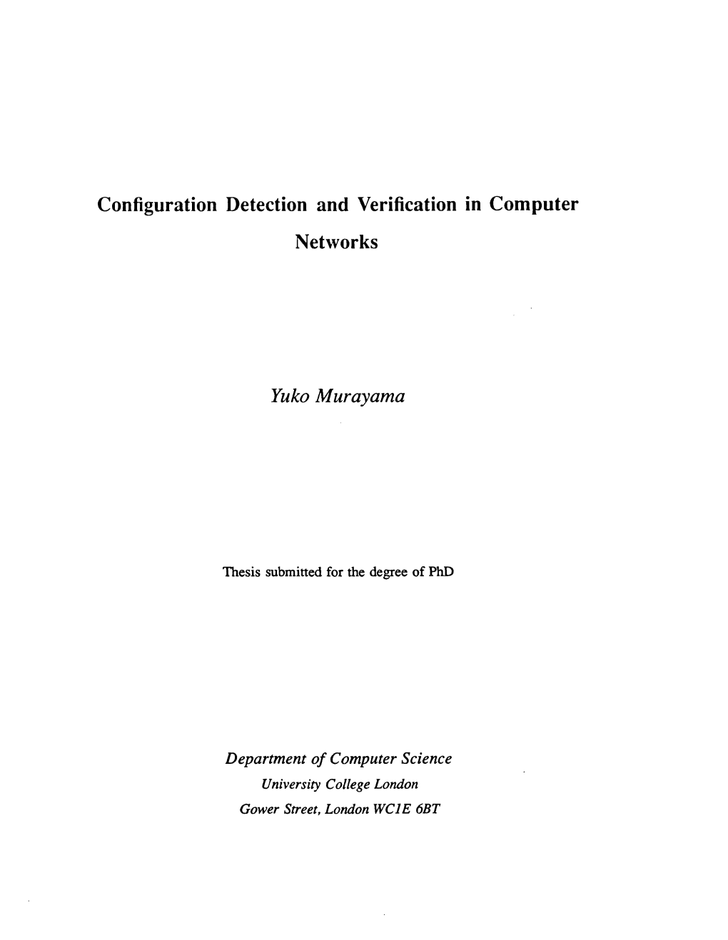 Configuration Detection and Verification in Computer Networks