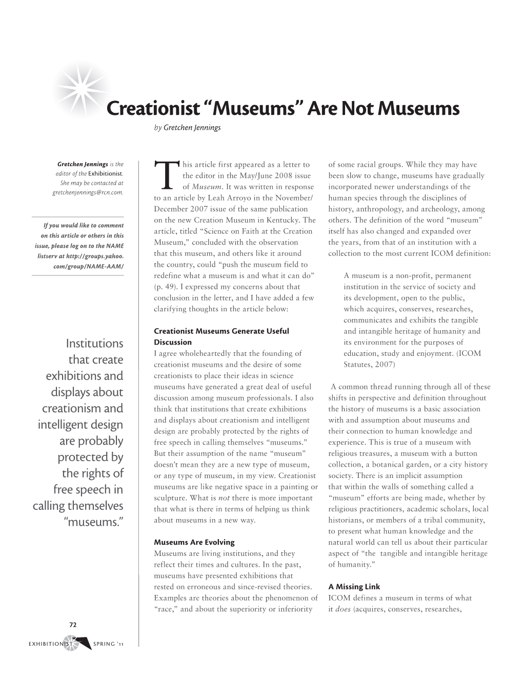 Creationist “Museums” Are Not Museums by Gretchen Jennings