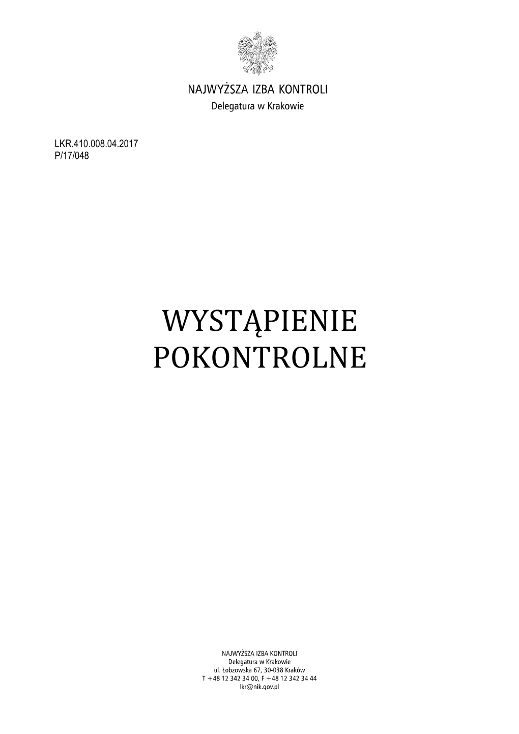 Wystąpienie Pokontrolne