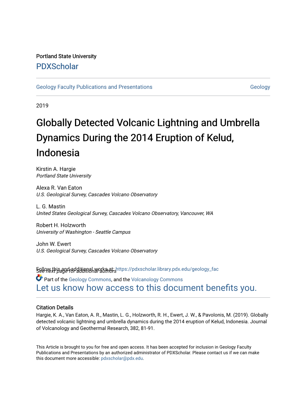 Globally Detected Volcanic Lightning and Umbrella Dynamics During the 2014 Eruption of Kelud, Indonesia