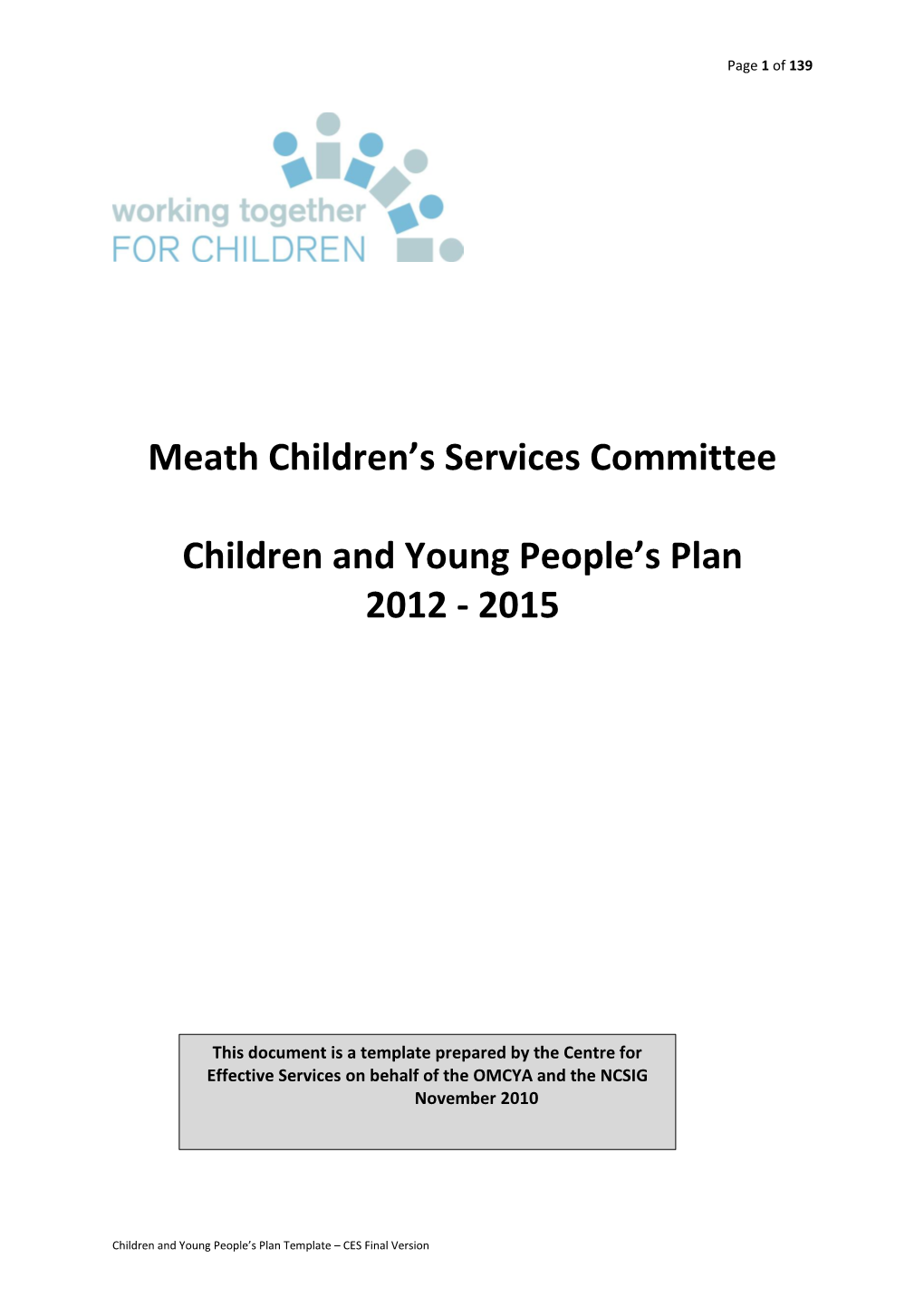 Meath CSC Children and Young People's Plan 2012-2015