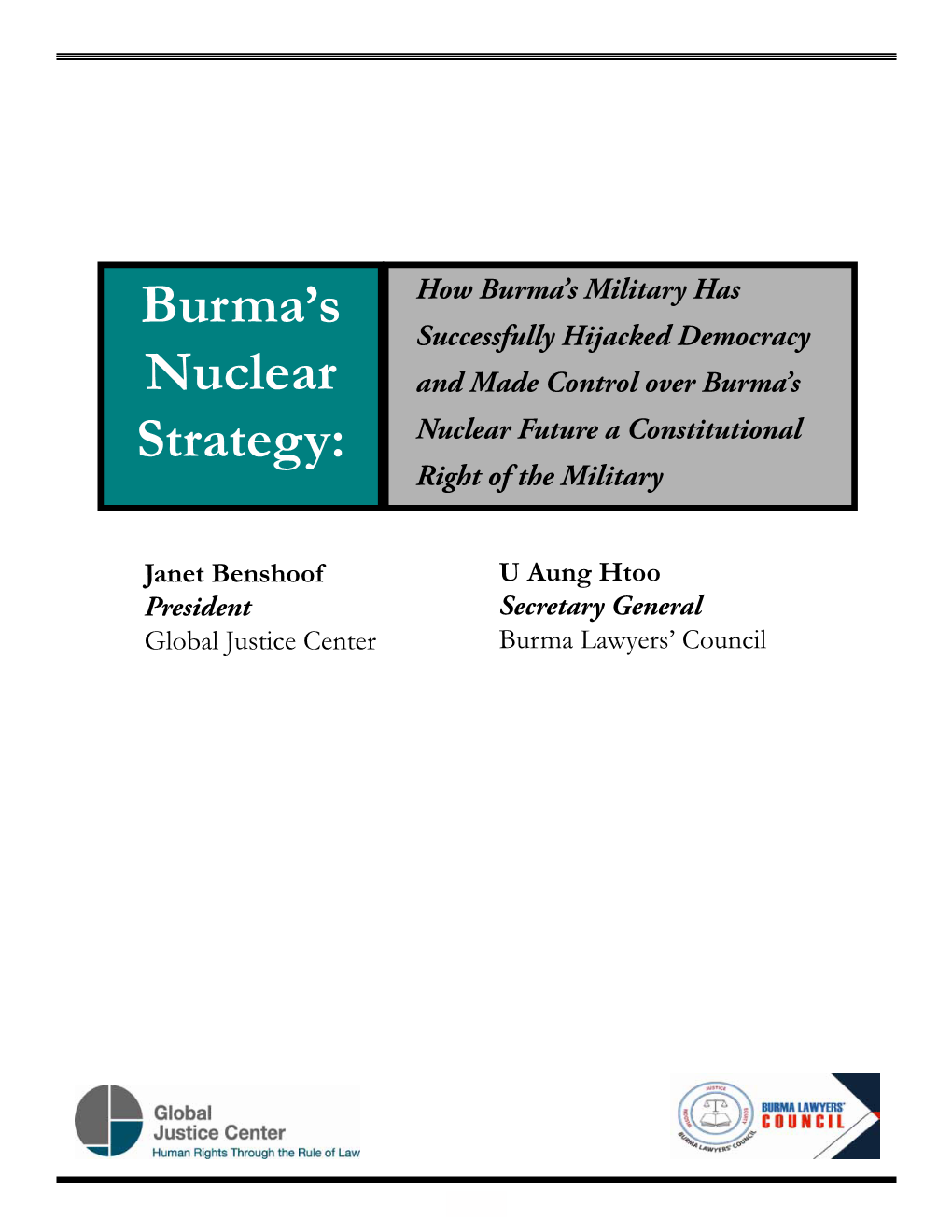 Burma's Nuclear Strategy