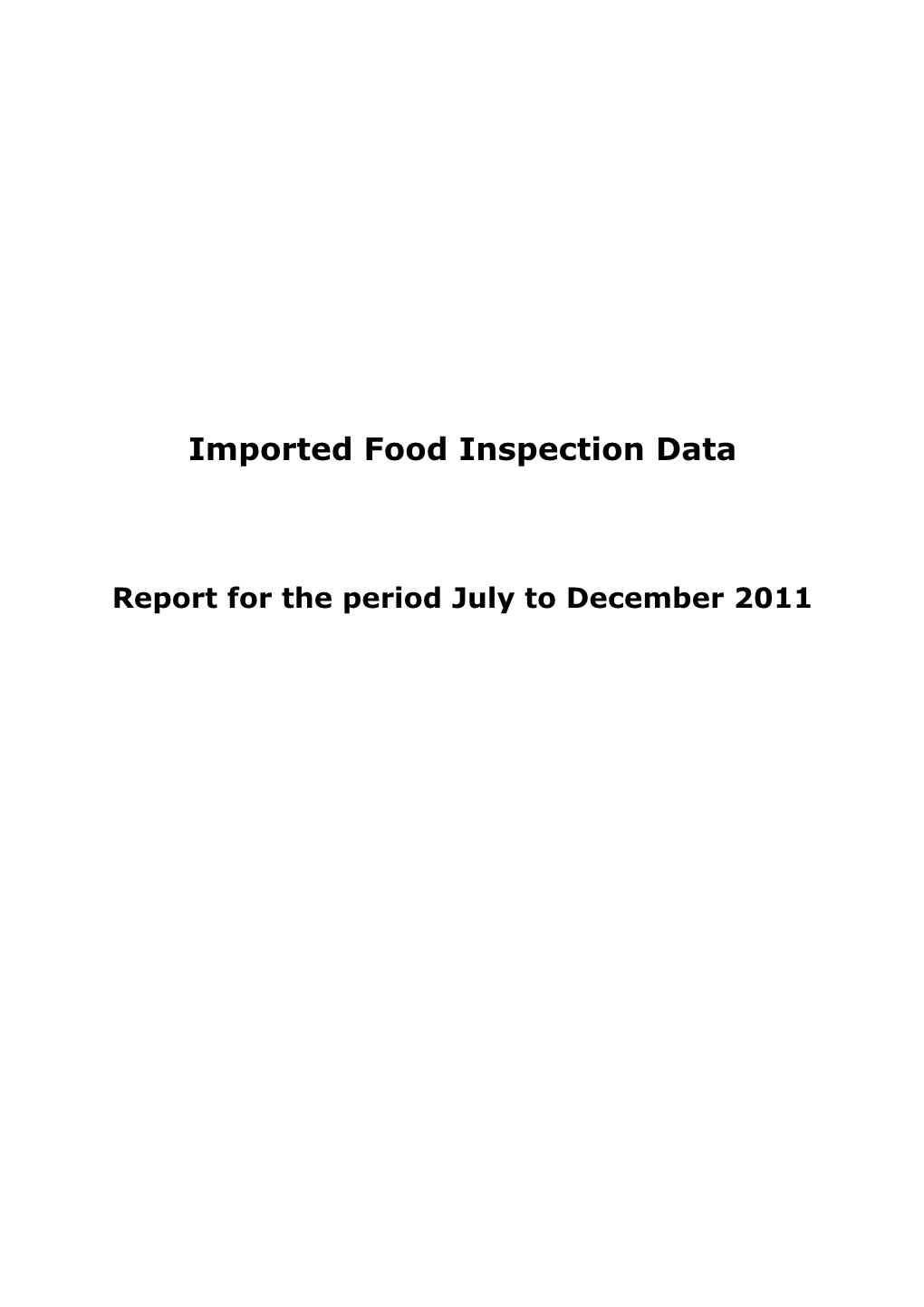 Imported Food Inspection Data