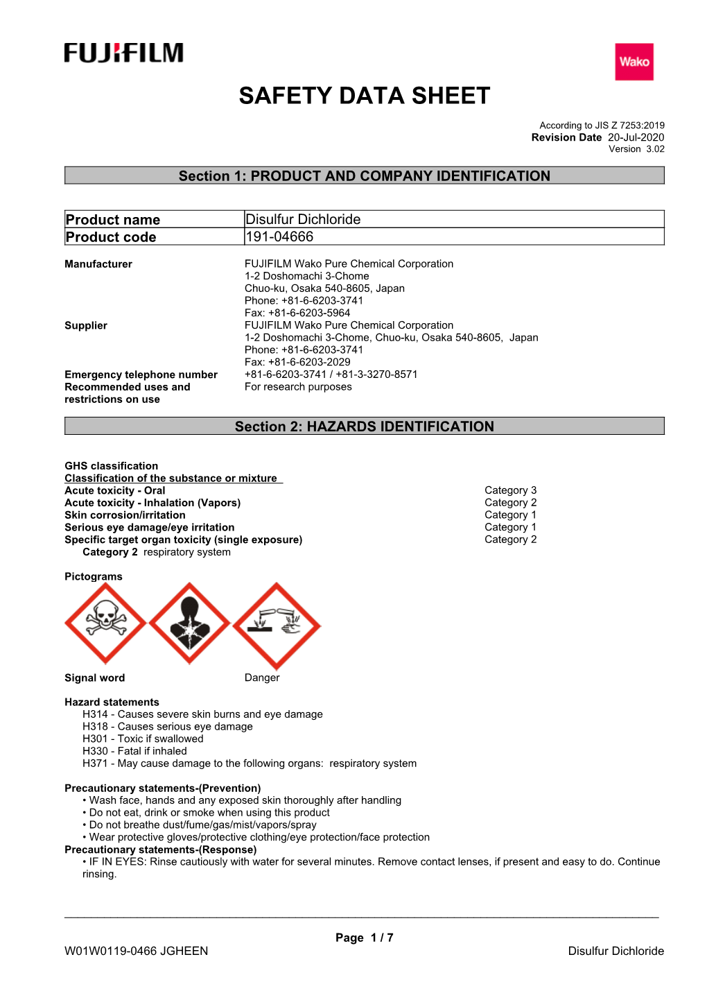 Safety Data Sheet