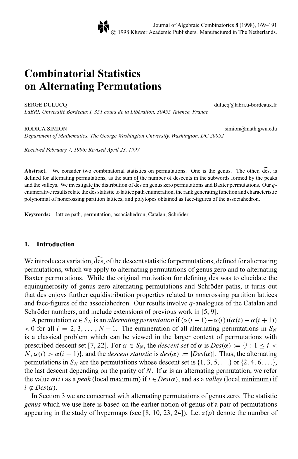 Combinatorial Statistics on Alternating Permutations