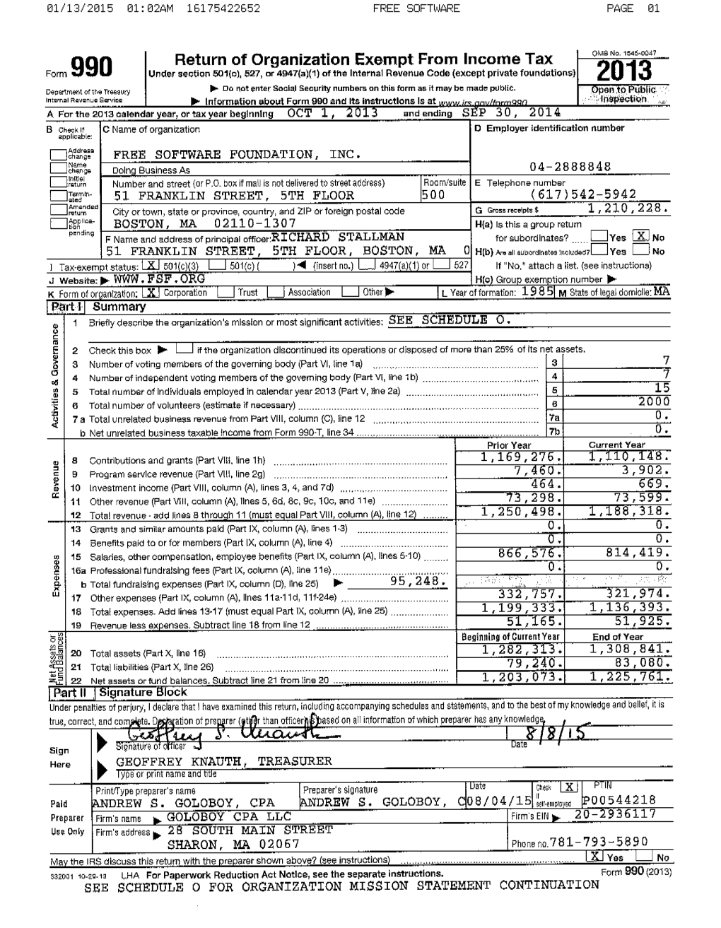 Form990 FY2014.Pdf