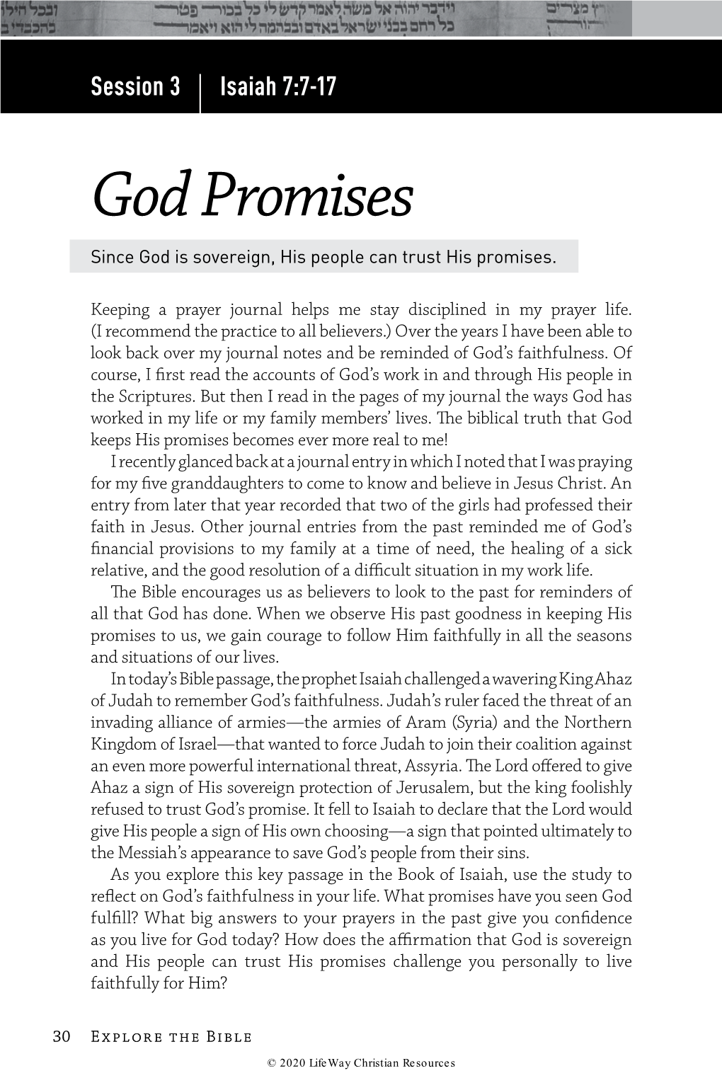 God Promises Since God Is Sovereign, His People Can Trust His Promises