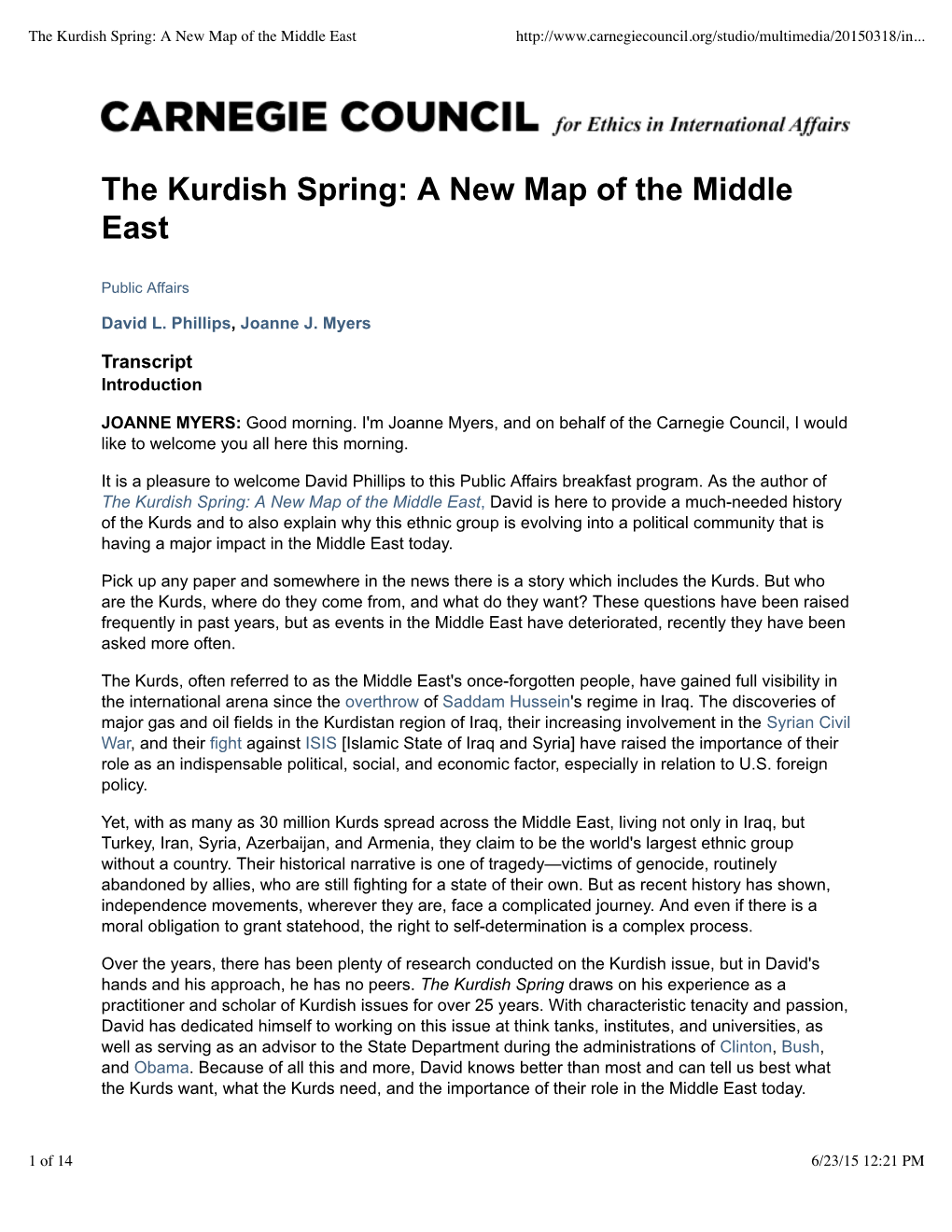 The Kurdish Spring: a New Map of the Middle East