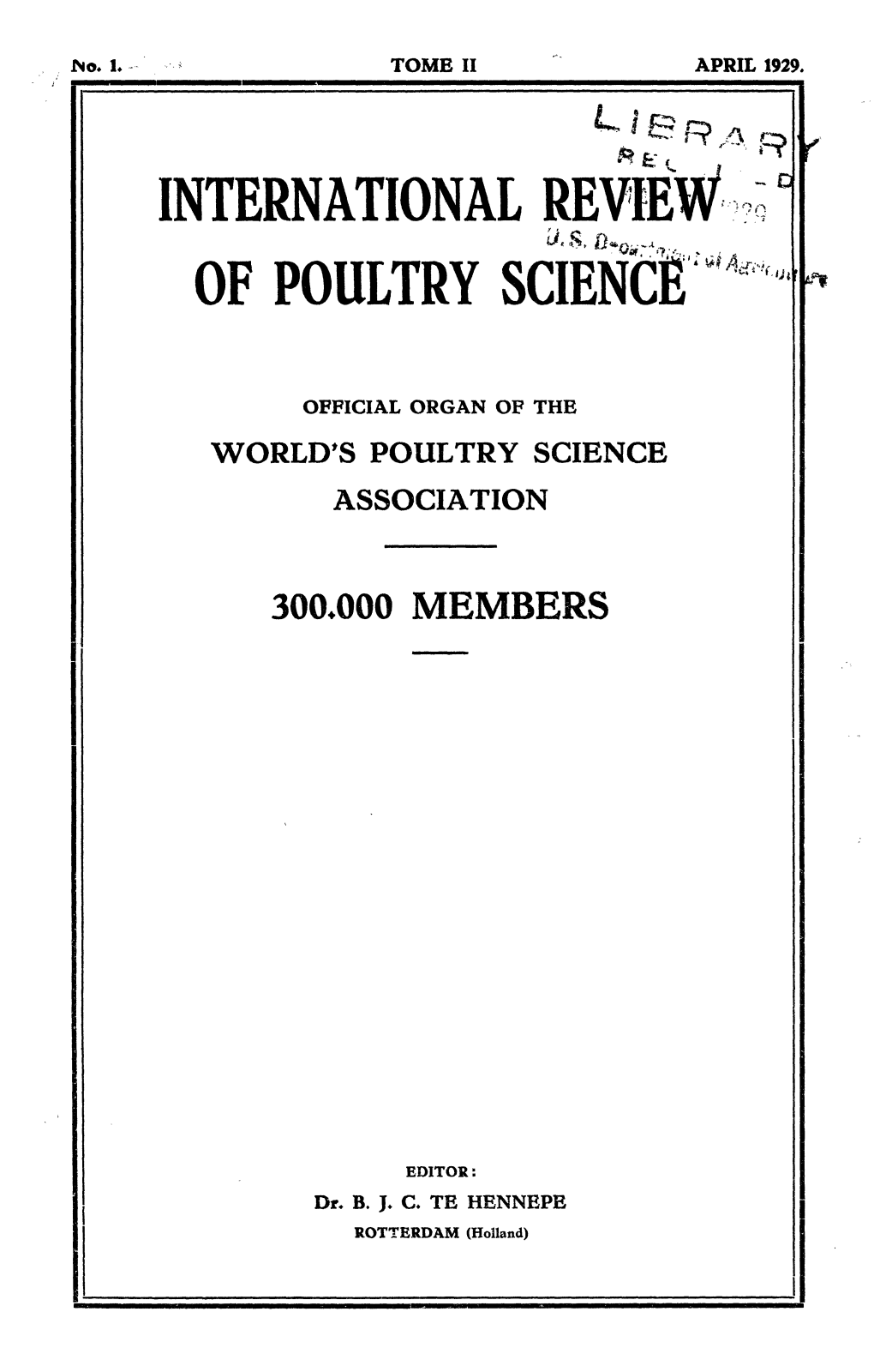 Of Poultry Science '^