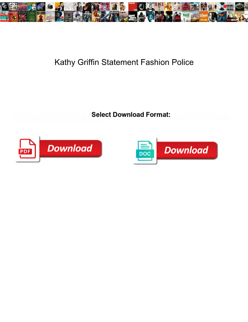 Kathy Griffin Statement Fashion Police