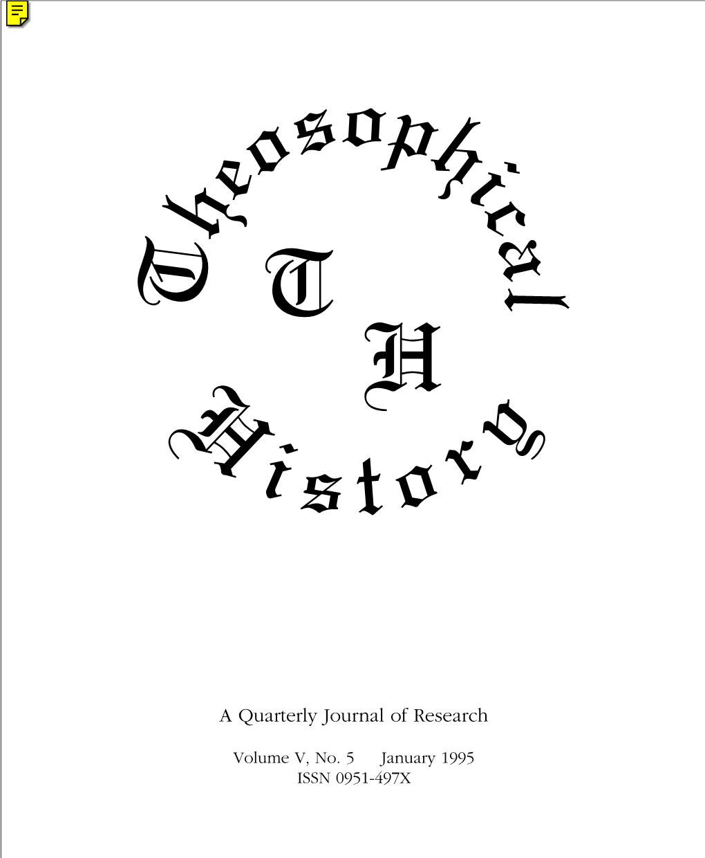 A Quarterly Journal of Research