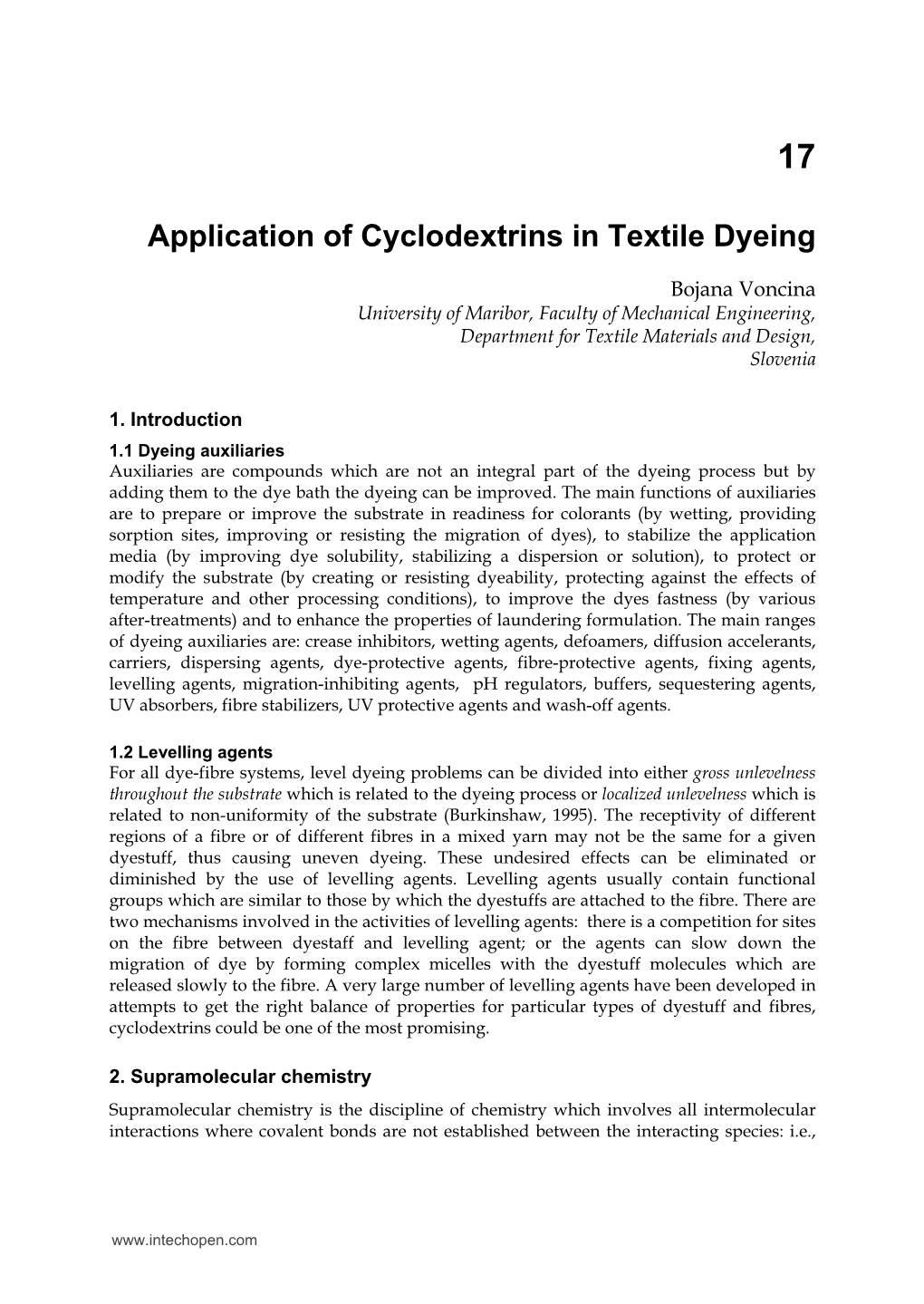 Application of Cyclodextrins in Textile Dyeing