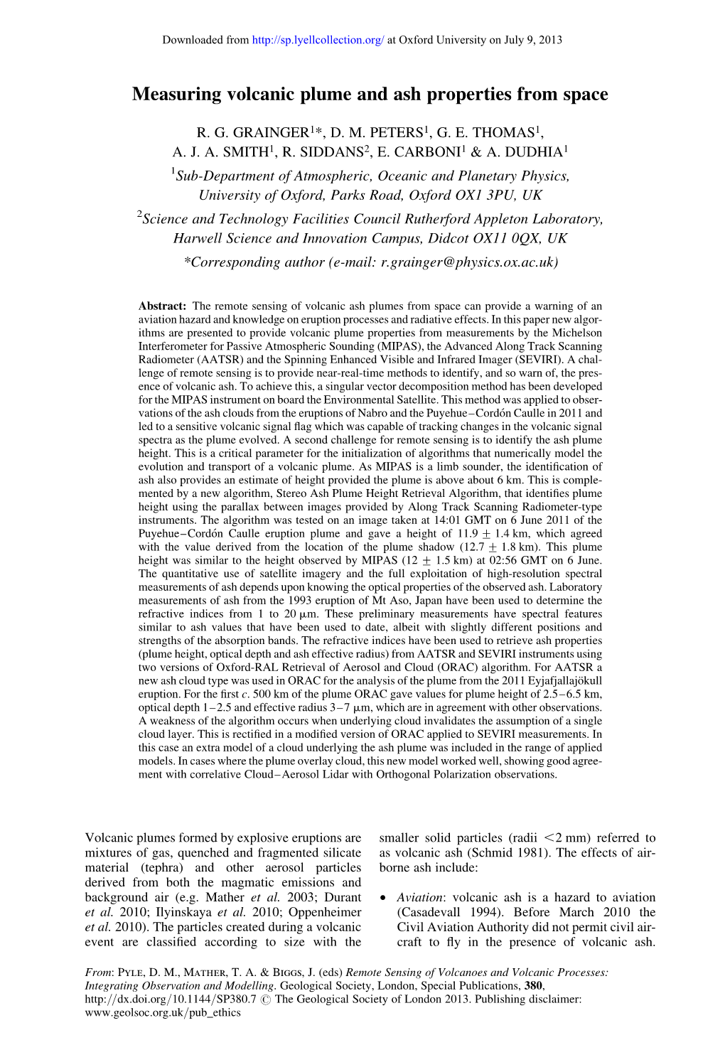 Measuring Volcanic Plume and Ash Properties from Space