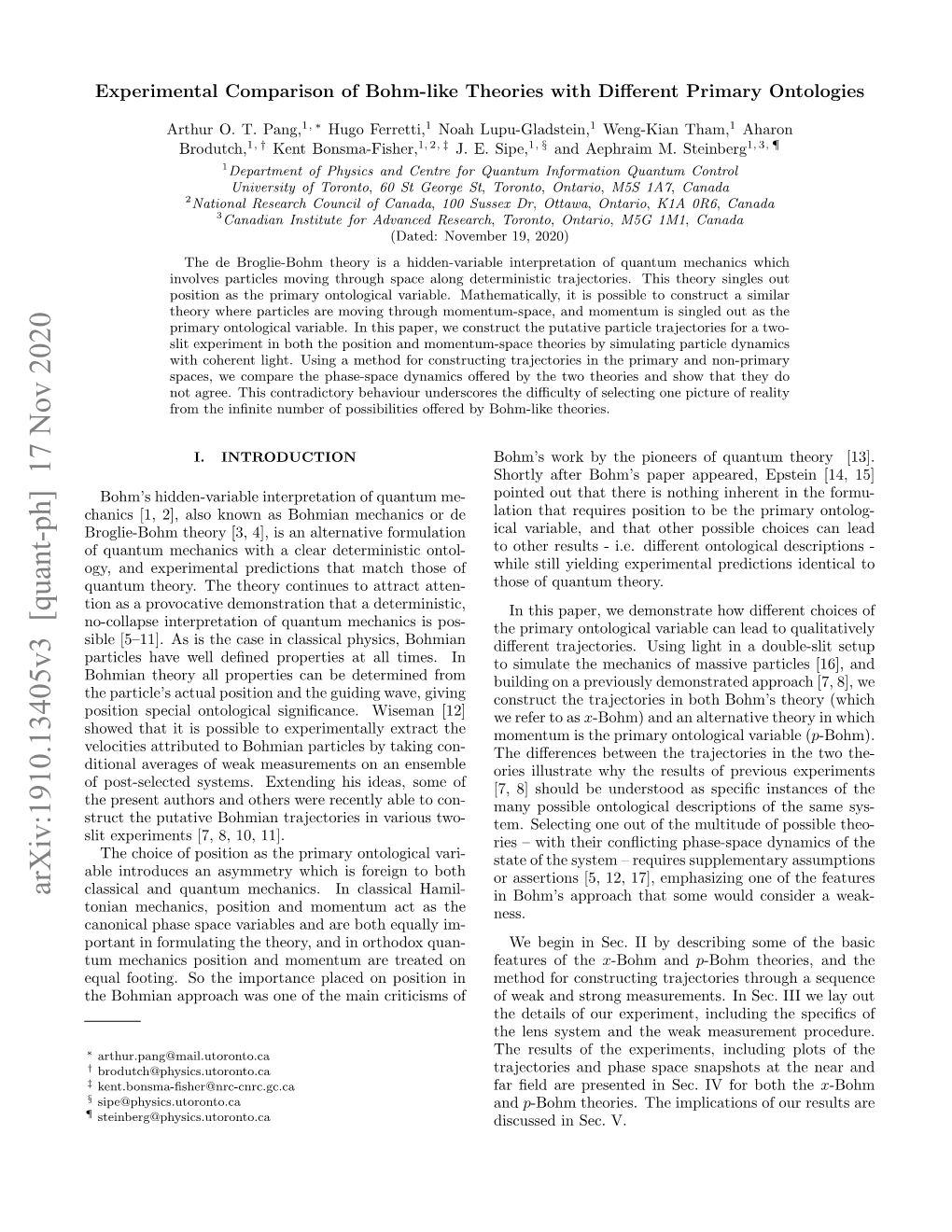 Arxiv:1910.13405V3 [Quant-Ph] 17 Nov 2020 Classical and Quantum Mechanics