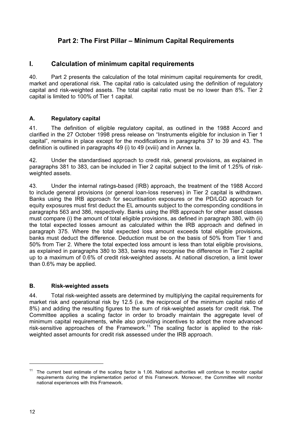 Minimum Capital Requirements