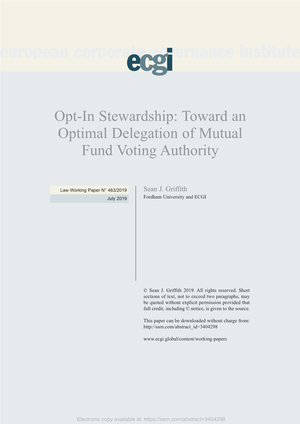 Toward an Optimal Delegation of Mutual Fund Voting Authority