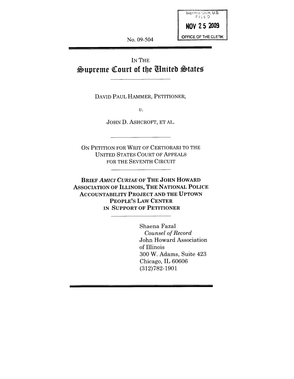 Amicus Brief of the National Police Accountability