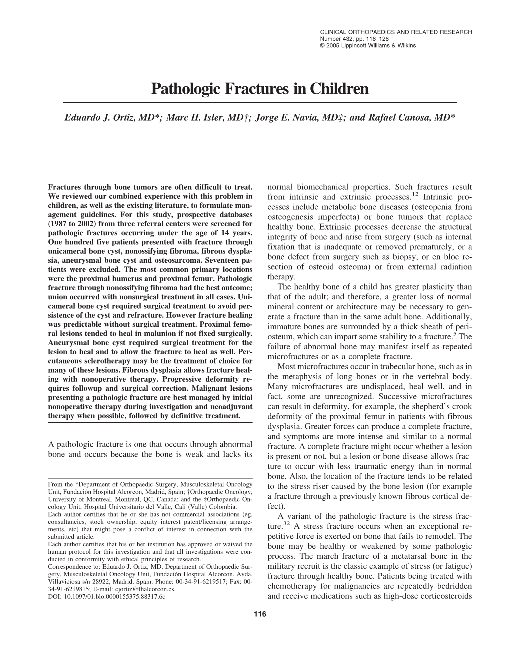 Pathologic Fractures in Children